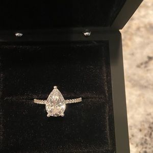 2.78 ct Pear Shaped Ring and Band Sz 6.5